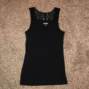 Ribbed Lace Tank Top